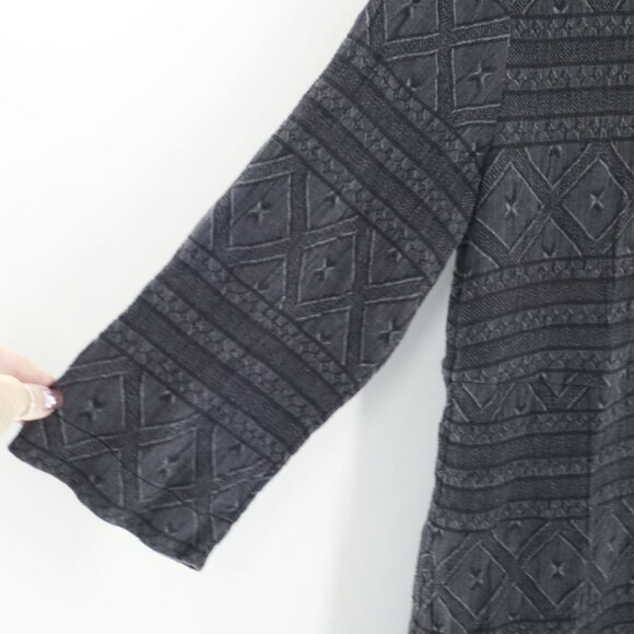 Soft Surroundings Linen Cardigan Womens S Black‎ Tribal Boho Grannycore Eclectic - Picture 10 of 16
